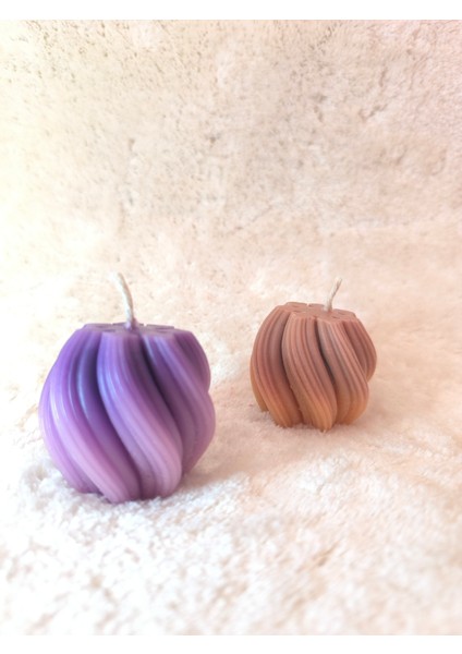 Dalga Desenli Dekoratif Mum, Renk Geçişli, Kahverengi ve Tonları fırsatları