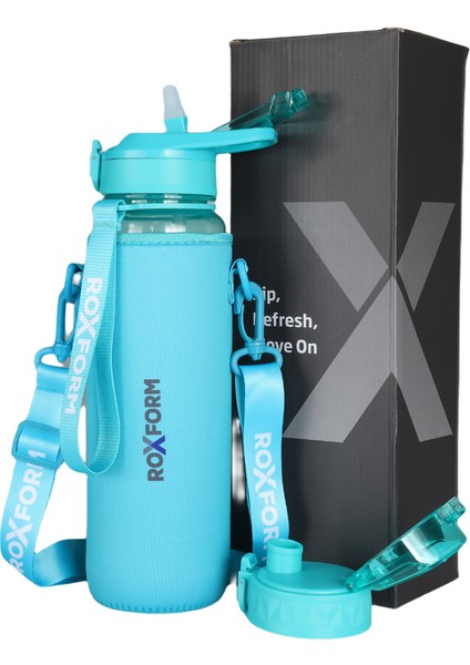 Suluk Matara 1100 Ml, Premium Pp Malzeme, Sağlıklı Bpa & Bps Içermez, Kılıflı, Çift Kapaklı, Koku Yapmaz, Sızdırmaz ve Dayanıklı, Mavi