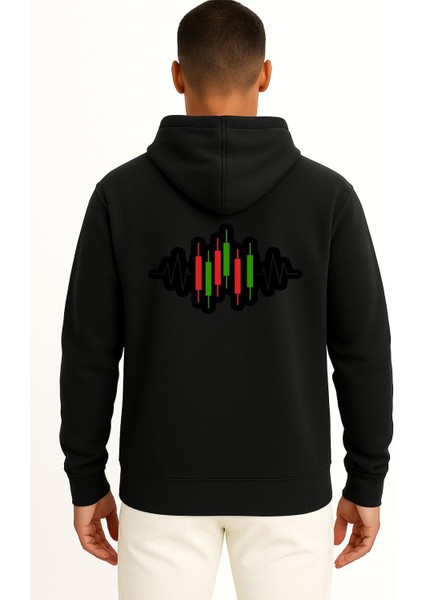 Kapüşonlu Tradingview - Borsa Yükseliş Düşüş Mumları Cep ve Sırt Tasarımlı Unisex Sweatshirt fiyatları