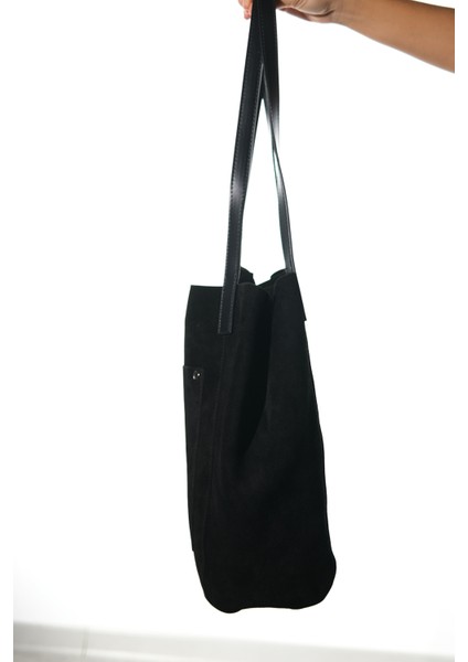 Alfred Siyah Hakiki Deri Süet Kadın Omuz Çantası indirimleri