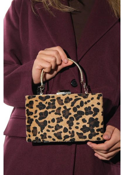 Marcona Siyah Sarı Desenli Kadın Abiye Çanta