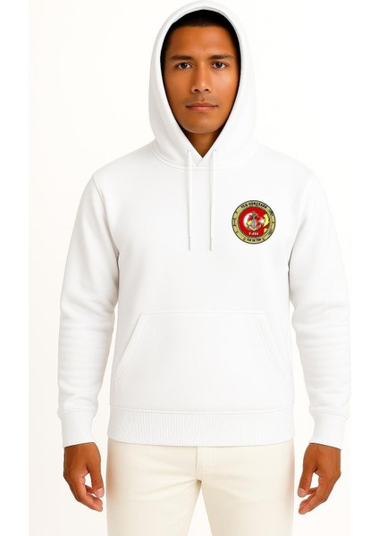 Kapüşonlu Tcg Gökçeada Seyir Temalı Cep ve Sırt Tasarımlı Unisex Sweatshirt