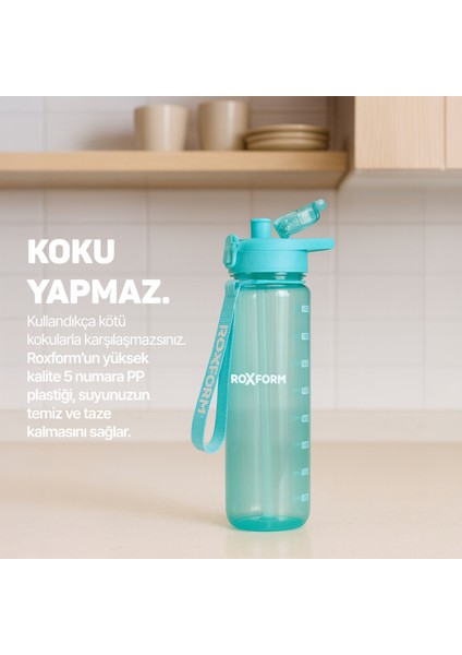 Suluk Matara 1100 Ml, Premium Pp Malzeme, Sağlıklı Bpa & Bps Içermez, Kılıflı, Çift Kapaklı, Koku Yapmaz, Sızdırmaz ve Dayanıklı, Mavi