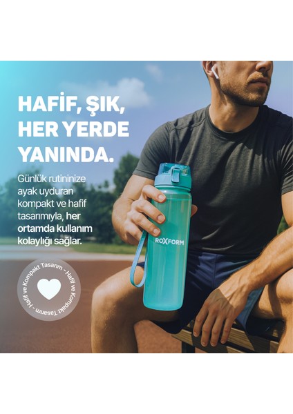 Suluk Matara 1100 Ml, Premium Pp Malzeme, Sağlıklı Bpa & Bps Içermez, Kılıflı, Çift Kapaklı, Koku Yapmaz, Sızdırmaz ve Dayanıklı, Mavi