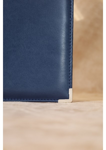 Lacivert Deri Imza Klasörü - Mapa Sunum Dosyası - Evrak Klasörü (10 Yapraklı) fırsatları