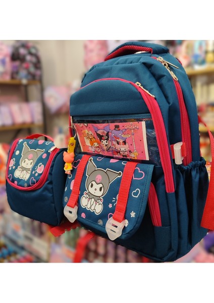 Kuromi Figürlü 4 Bölmeli Ilköğretim Sırt Çantası + Izoleli Beslenme Çantası