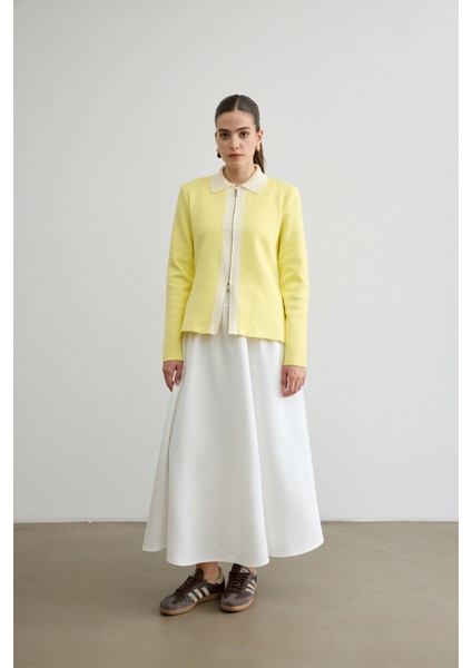 Mery Scuba Kloş Etek Beyaz fiyatları