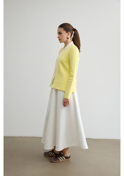 Mery Scuba Kloş Etek Beyaz modelleri