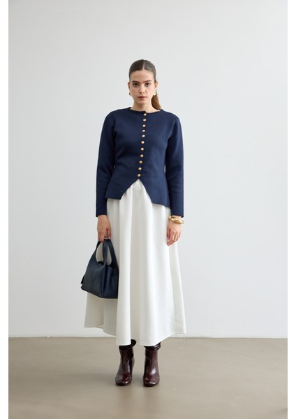 Mery Scuba Kloş Etek Beyaz indirimleri