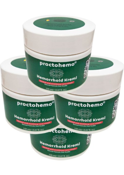 Proctohemo 150 ml Büyük Boy Hemor.roidin Cream Kişisel Kremi 4 Adet