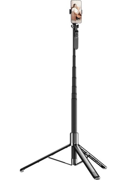 KP-LA05 Picpod 360 Derece Ayarlanabilir 202CM Bt Selfie Çubuğu - Siyah