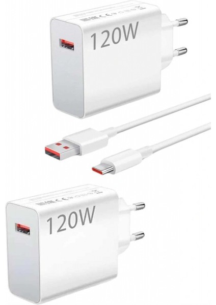 120 Watt Turbo Hızlı Şarj Aleti Seti Hızlı Şarj Adaptörü Beyaz modelleri