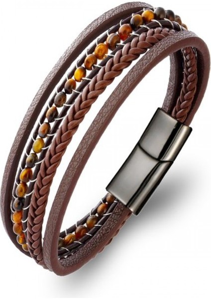 Kaplan Gözü Doğaltaş ve Deri Bileklik 31832B9D12