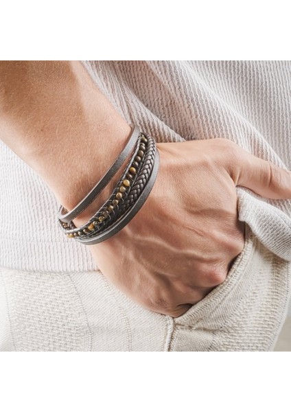 Kaplan Gözü Doğaltaş ve Deri Bileklik 31832B9D12 fiyatları