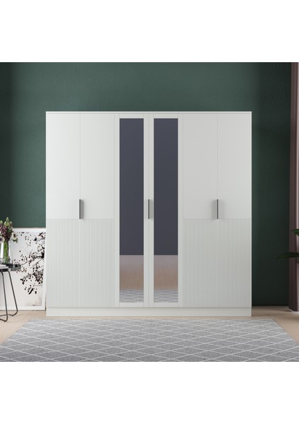 VENÜS 6 KAPAKLI EKO GARDIROP - MDF KAPAK