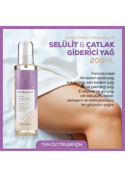 Sıkılaştırıcı ve Selülit & Çatlak Giderici Yağ 200 ml | Hamilelik ve Sonrası Kullanıma Uygun, Doğal Bitkisel Formül modelleri