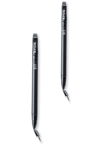 204 Açılı Hassas Dudak ve Göz Fırçası Ikili Set