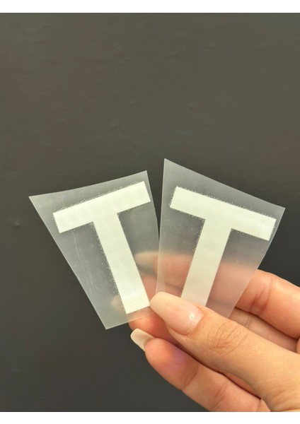2 Li Ütü Ile Yapışan T Harfi Arma Transfer Baskı