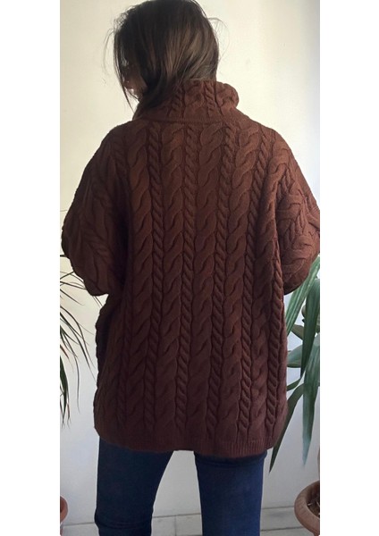 Kadın Kahverengi Örgü Kazak indirimleri