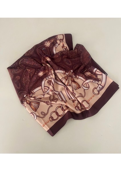 70X180 Bordo Desenli Saten Fular Şal fırsatları