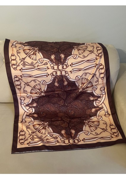 70X180 Bordo Desenli Saten Fular Şal indirimleri