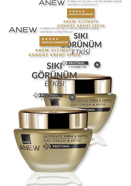 Anew Ultimate Sıkılaşmış ve Esnek Görünüm Veren Gündüz Kremi SPF20 50ML Ikili Set