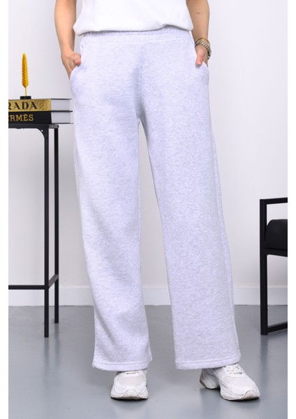 Gri Bel Lastikli Şardonlu Eşofman Altı modelleri