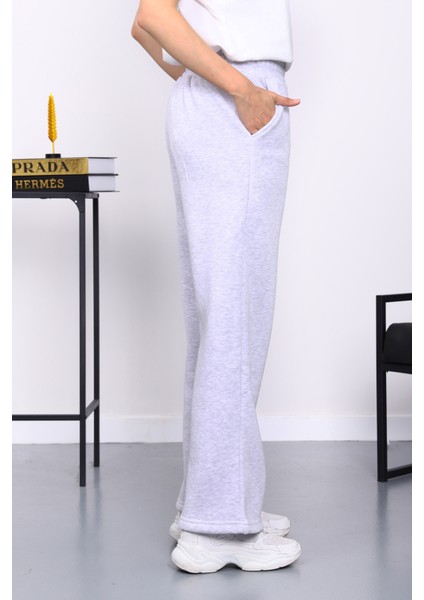 Gri Bel Lastikli Şardonlu Eşofman Altı fırsatları