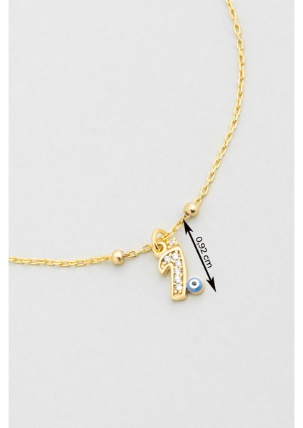 I Harfi 18 Ayar Sarı Altın Kaplama 19 cm Gümüş Nazar Bileklik modelleri