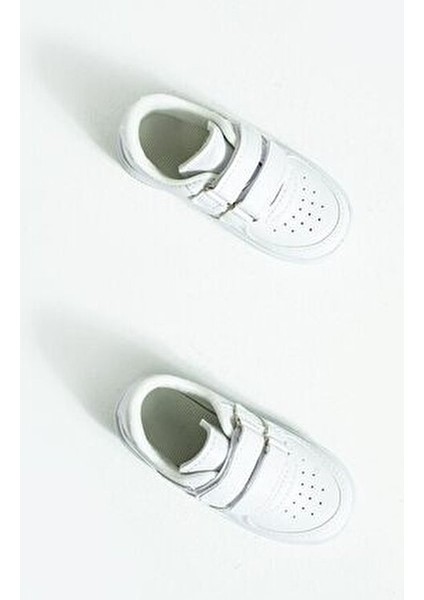 Çocuk Unisex Beyaz Sneakers Cırtlı Spor Rahat Çocuk Ayakkabısı fırsatları