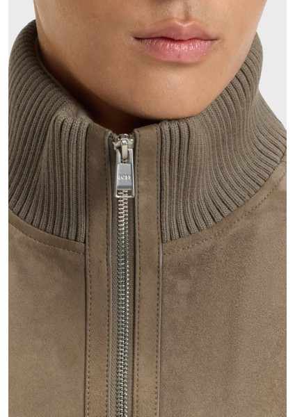 Regular Fit Dik Yaka Pamuk Karışımlı Kollu Süet Mont Erkek Mont 50547673 245 fırsatları