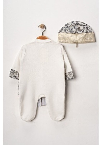 Erkek Bebek Şık Mevlütlük ve Sünnetlik Tulum ve Şapka Seti – Altın Işlemeli fırsatları