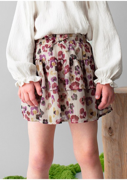 Kırmızı Kız Çocuk Katlı Etek 4902 fiyatları