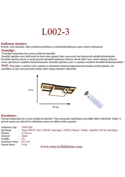 L002-3 Siyah Kahve LED Avize fırsatları