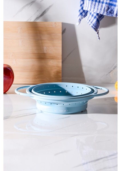 Flow Katlanabilir Isıya Dayanıklı Silikon Süzgeç 20 cm | Mavi modelleri
