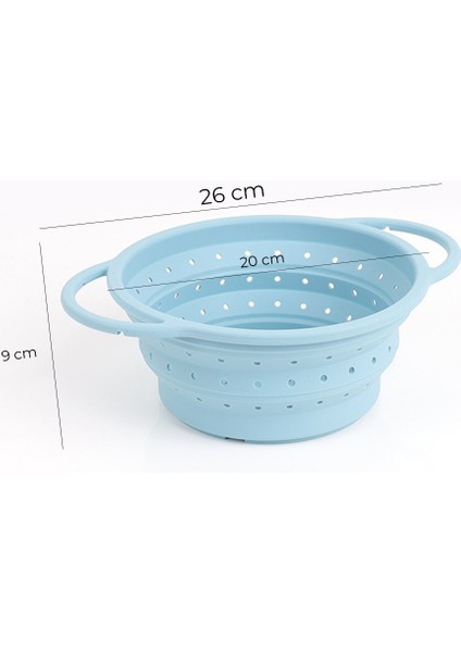 Flow Katlanabilir Isıya Dayanıklı Silikon Süzgeç 20 cm | Mavi indirimleri