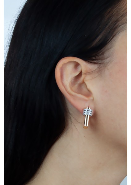 Altın Kaplama, Zirkon Taşlı Klipsli Tasarım Küpe fiyatları