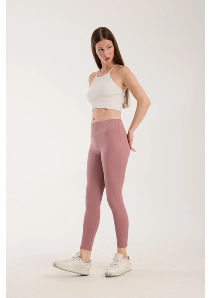 Fitilli Şardonlu Içi Polarlı Yüksek Bel Toparlayıcı Tayt