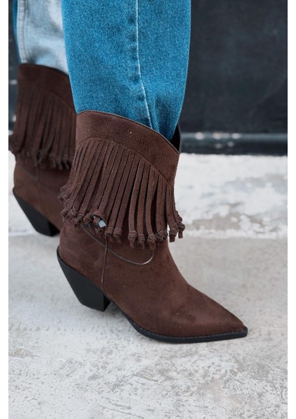 Iserne Kadın Kovboy Bot Acıkahve Süet Püsküllü fiyatları