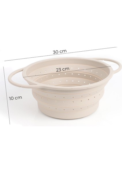 Flow Katlanabilir Isıya Dayanıklı Silikon Süzgeç 23 cm | Krem fırsatları