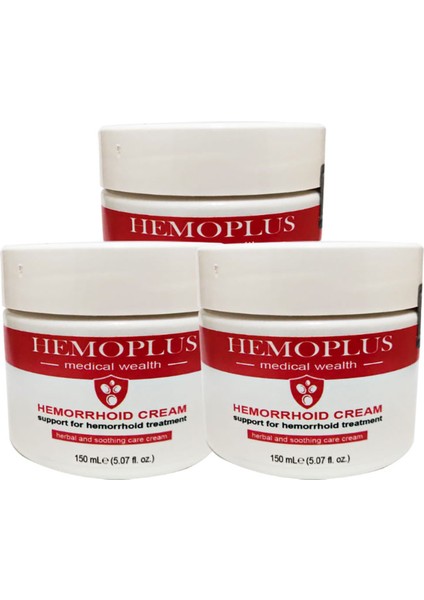Hemoplus Büyük Boy 150 ml Hemor.roidin Krem 3 Adet
