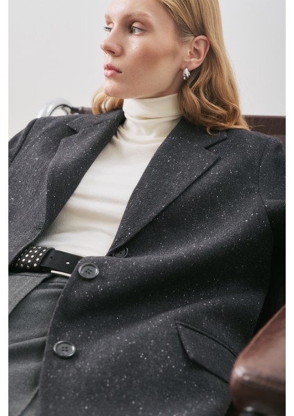 Norrıs Yün Blazer Ceket Dark Grey Melange