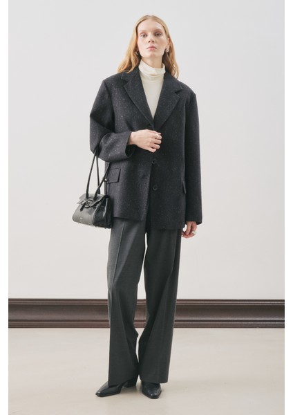 Norrıs Yün Blazer Ceket Dark Grey Melange fiyatları