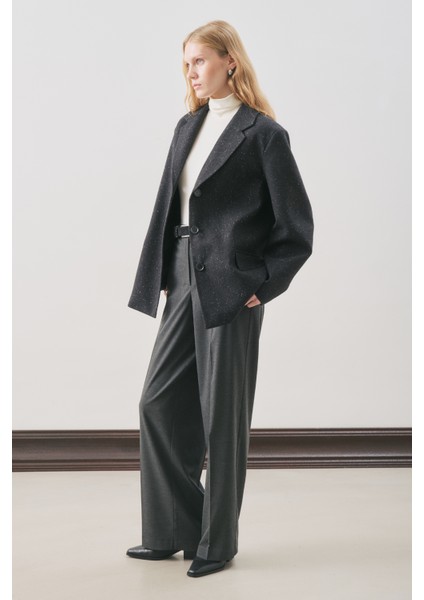 Norrıs Yün Blazer Ceket Dark Grey Melange modelleri