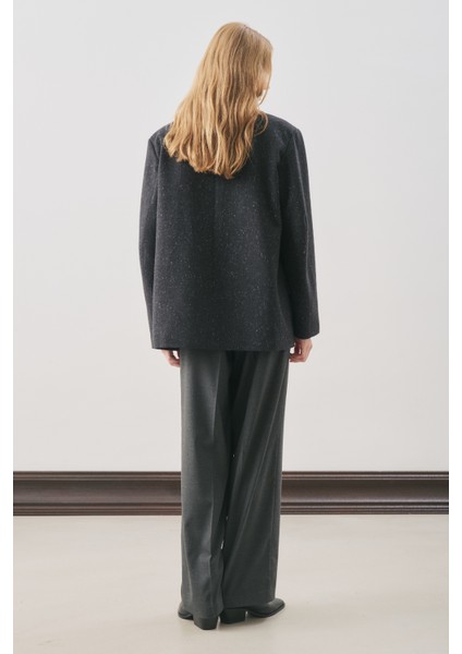 Norrıs Yün Blazer Ceket Dark Grey Melange