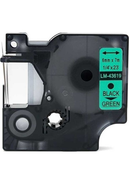 43619 Muadil Yeşil-Siyah D1 Yedek Şerit 6mm x 7m