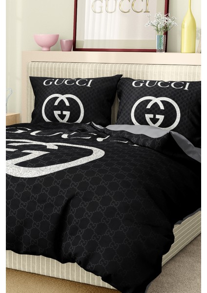 Nevresim Takımı Çift Kişilik Pamuklu Saten Kumaş 6 Parça 3D Dijital Baskı Duvet Cover Set Model No: