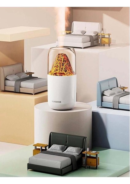 Humidifier 330 ml Hava Nemlendirici Buhar Makinesi Ultrasonik Aroma Difüzör Oda Nemlendirici Işıklı