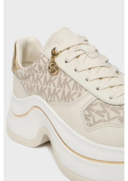 Deri Karışımlı Kalın Tabanlı Logolu Sneaker Ayakkabı 43F5ARFS2L150 Bayan Ayakkabı 43F5ARFS2L 150