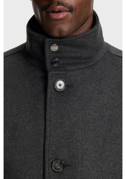 Yün ve Kaşmir Karışımlı Relaxed Fit Dik Yaka Kaban Erkek Kaban 50549193 030 fırsatları